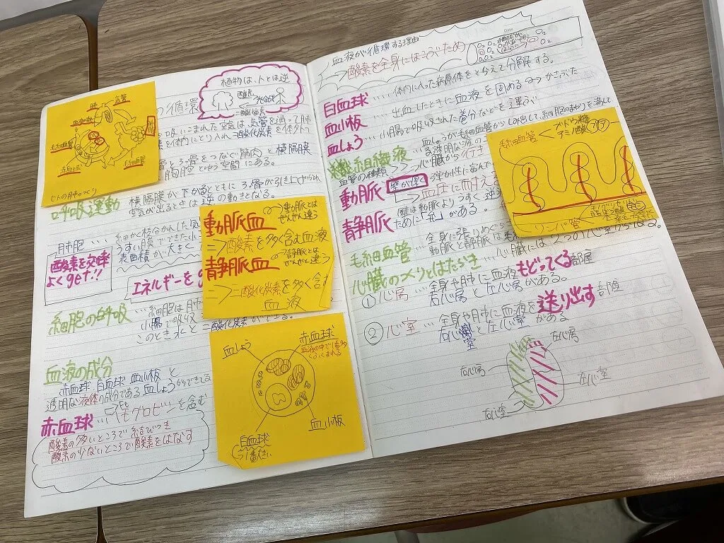 しっかりとまとめられたノート