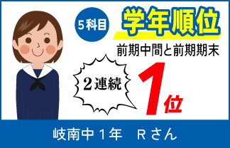 蛍雪ゼミナール塾生　中学生の定期テスト成績アップ