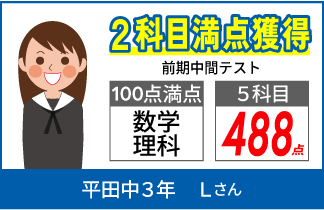 螢雪ゼミナール塾生の定期テスト成績アップ