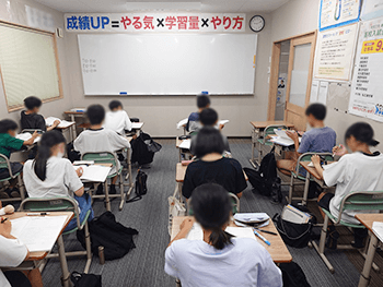 西部中、知多中、柏原中、味美中の生徒が通う塾　蛍雪ゼミナール如意申校の教室の写真