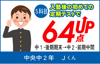 螢雪ゼミナール塾生の定期テスト成績アップ