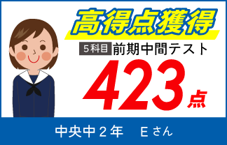 螢雪ゼミナール塾生の定期テスト成績アップ